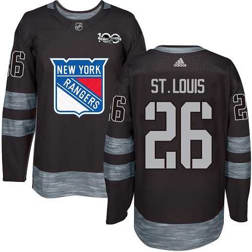 Adidas New York Rangers #26 Martin St.Louis Black 1917-2017 100th Anniversary Stitched NHL