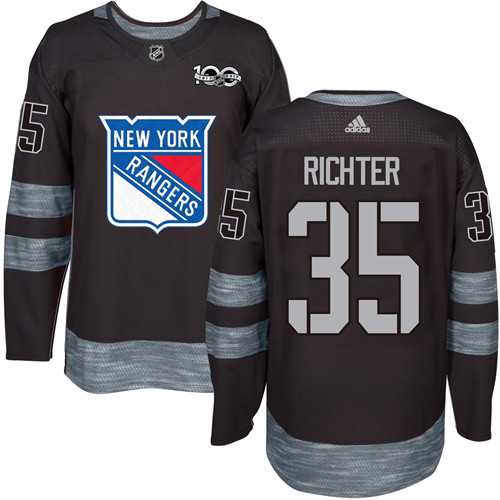 Adidas New York Rangers #35 Mike Richter Black 1917-2017 100th Anniversary Stitched NHL