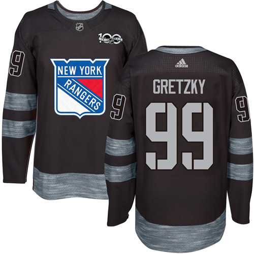 Adidas New York Rangers #99 Wayne Gretzky Black 1917-2017 100th Anniversary Stitched NHL