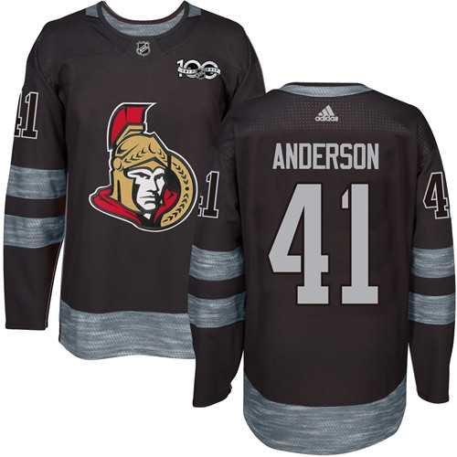 Adidas Ottawa Senators #41 Craig Anderson Black 1917-2017 100th Anniversary Stitched NHL