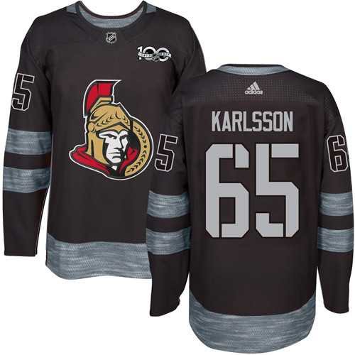 Adidas Ottawa Senators #65 Erik Karlsson Black 1917-2017 100th Anniversary Stitched NHL
