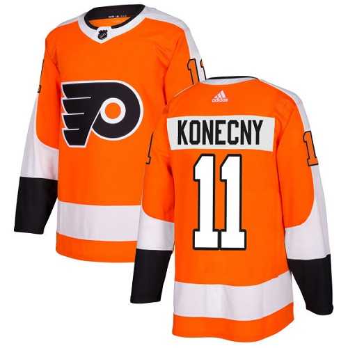 Adidas Philadelphia Flyers #11 Travis Konecny Orange Home Authentic Stitched NHL