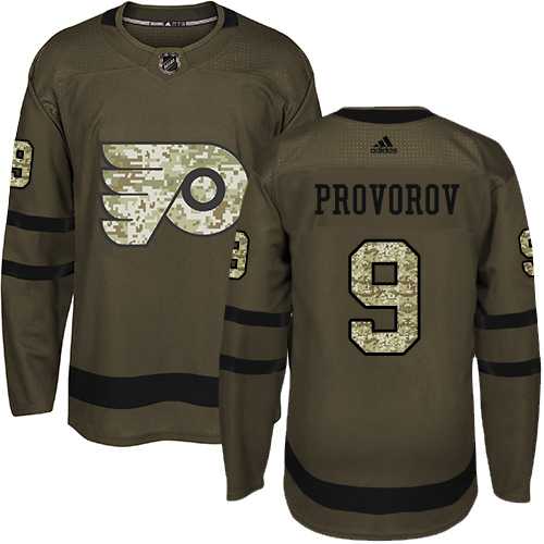 Adidas Philadelphia Flyers #9 Ivan Provorov Green Salute to Service Stitched NHL