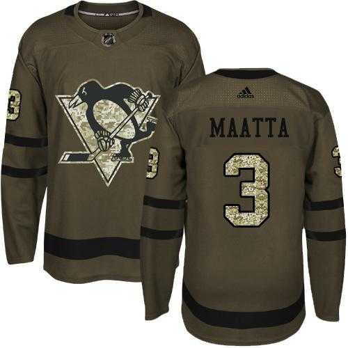 Adidas Pittsburgh Penguins #3 Olli Maatta Green Salute to Service Stitched NHL Jersey