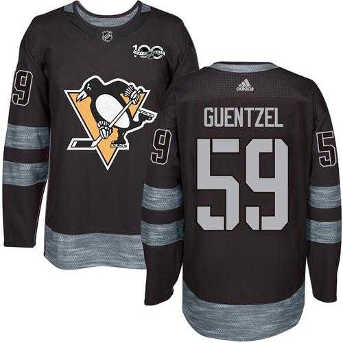 Adidas Pittsburgh Penguins #59 Jake Guentzel Black 1917-2017 100th Anniversary Stitched NHL