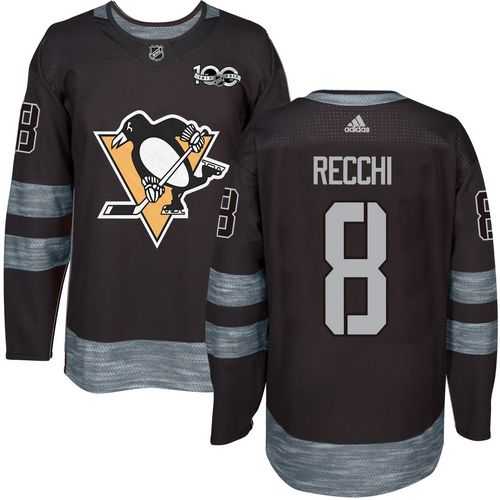 Adidas Pittsburgh Penguins #8 Mark Recchi Black 1917-2017 100th Anniversary Stitched NHL
