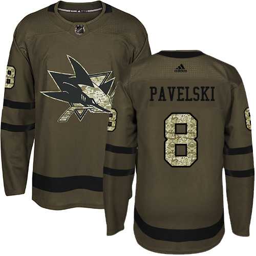 Adidas San Jose Sharks #8 Joe Pavelski Green Salute to Service Stitched NHL