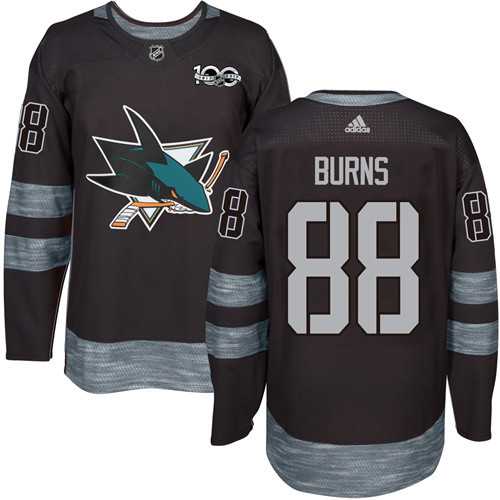 Adidas San Jose Sharks #88 Brent Burns Black 1917-2017 100th Anniversary Stitched NHL