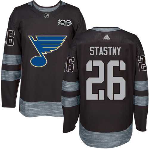Adidas St. Louis Blues #26 Paul Stastny Black 1917-2017 100th Anniversary Stitched NHL