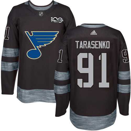 Adidas St. Louis Blues #91 Vladimir Tarasenko Black 1917-2017 100th Anniversary Stitched NHL