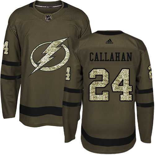 Adidas Tampa Bay Lightning #24 Ryan Callahan Green Salute to Service Stitched NHL