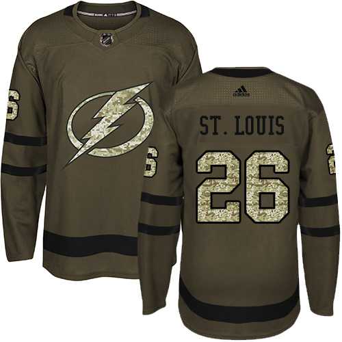 Adidas Tampa Bay Lightning #26 Martin St. Louis Green Salute to Service Stitched NHL