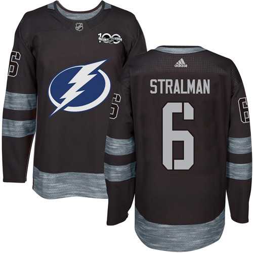 Adidas Tampa Bay Lightning #6 Anton Stralman Black 1917-2017 100th Anniversary Stitched NHL