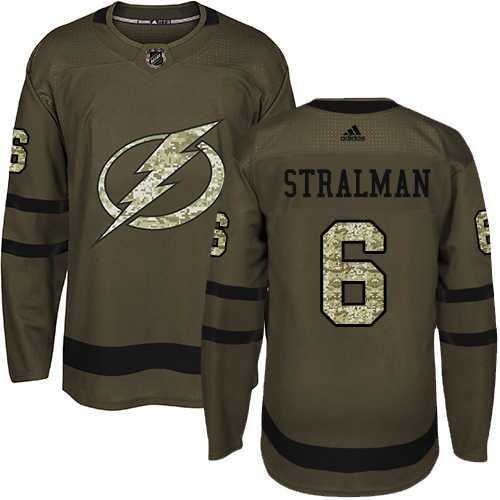 Adidas Tampa Bay Lightning #6 Anton Stralman Green Salute to Service Stitched NHL