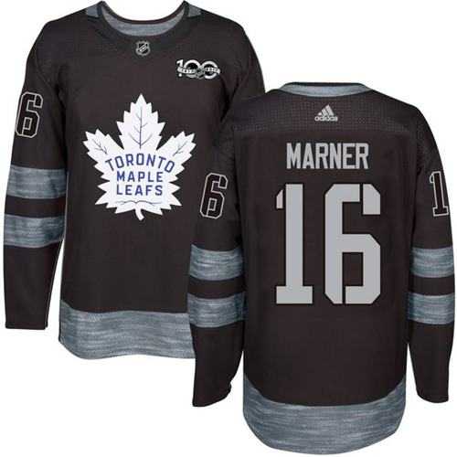 Adidas Toronto Maple Leafs #16 Mitchell Marner Black 1917-2017 100th Anniversary Stitched NHL