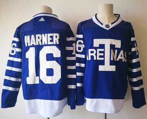 Adidas Toronto Maple Leafs #16 Mitchell Marner Blue Authentic 1918 Arenas Throwback Stitched NHL