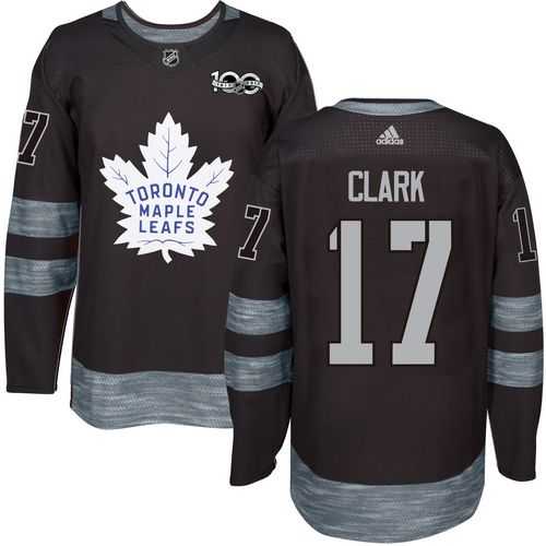 Adidas Toronto Maple Leafs #17 Wendel Clark Black 1917-2017 100th Anniversary Stitched NHL