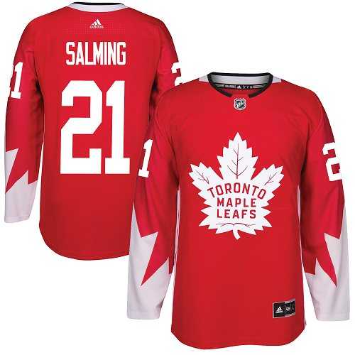Adidas Toronto Maple Leafs #21 Borje Salming Red Team Canada Authentic Stitched NHL