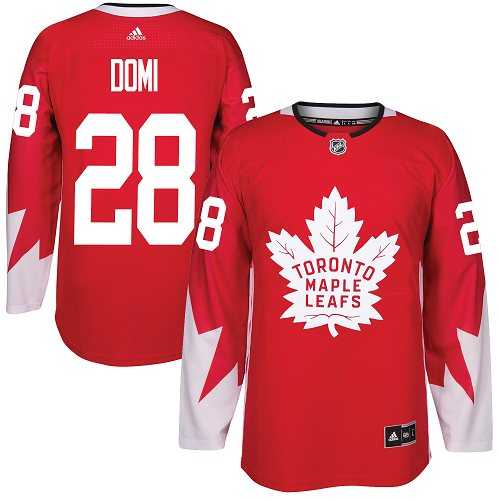 Adidas Toronto Maple Leafs #28 Tie Domi Red Team Canada Authentic Stitched NHL