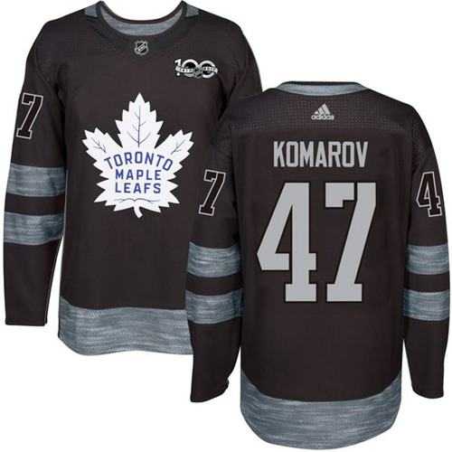 Adidas Toronto Maple Leafs #47 Leo Komarov Black 1917-2017 100th Anniversary Stitched NHL