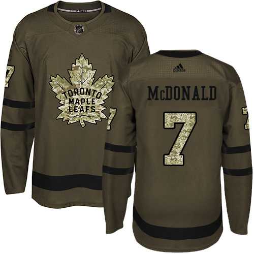 Adidas Toronto Maple Leafs #7 Lanny McDonald Green Salute to Service Stitched NHL