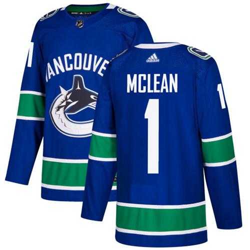 Adidas Vancouver Canucks #1 Kirk Mclean Blue Home Authentic Stitched NHL