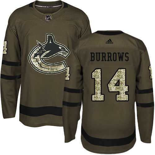 Adidas Vancouver Canucks #14 Alex Burrows Green Salute to Service Stitched NHL