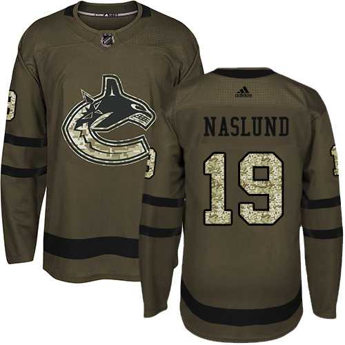 Adidas Vancouver Canucks #19 Markus Naslund Green Salute to Service Stitched NHL