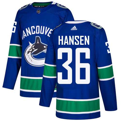 Adidas Vancouver Canucks #36 Jannik Hansen Blue Home Authentic Stitched NHL