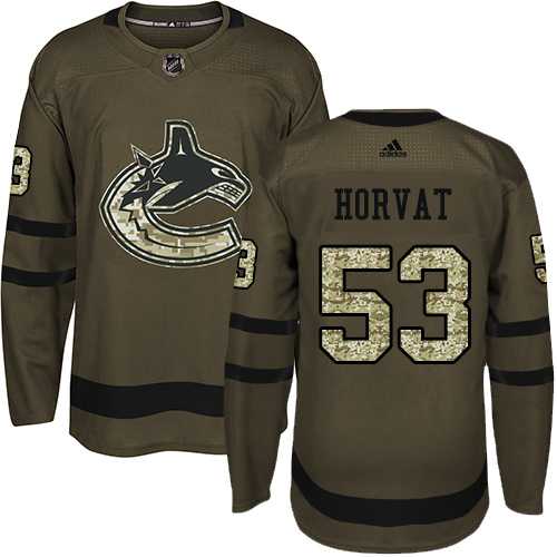 Adidas Vancouver Canucks #53 Bo Horvat Green Salute to Service Stitched NHL