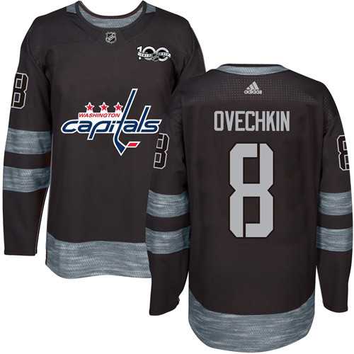 Adidas Vancouver Canucks #8 Alex Ovechkin Black 1917-2017 100th Anniversary Stitched NHL
