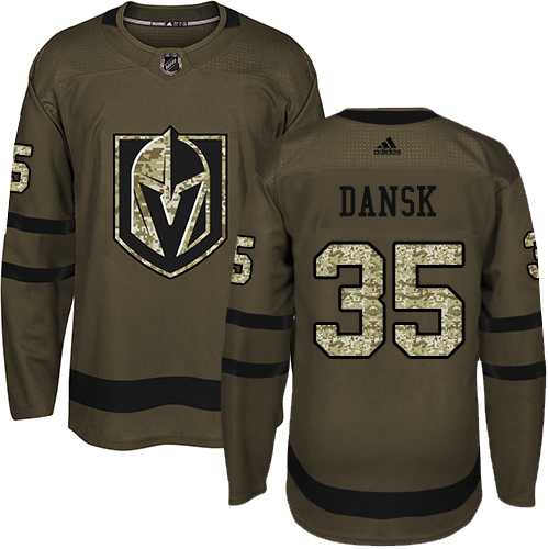 Adidas Vegas Golden Knights #35 Oscar Dansk Green Salute to Service Stitched NHL