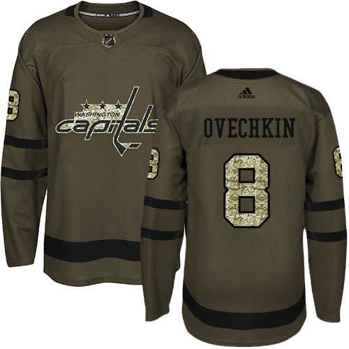 Adidas Washington Capitals #8 Alex Ovechkin Green Salute to Service Stitched NHL