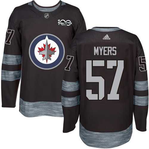 Adidas Winnipeg Jets #57 Tyler Myers Black 1917-2017 100th Anniversary Stitched NHL