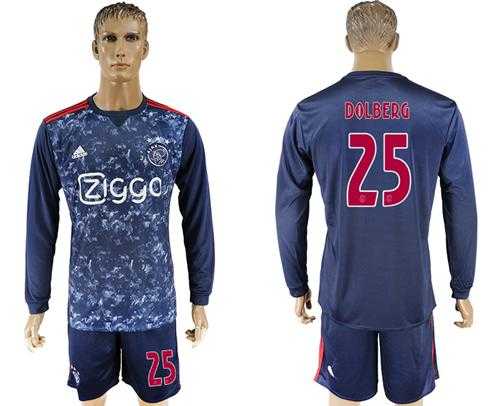 Ajax #25 Dolberg Away Long Sleeves Soccer Club Jersey