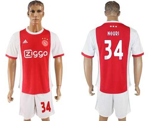 Ajax #34 Nouri Home Soccer Club Jersey