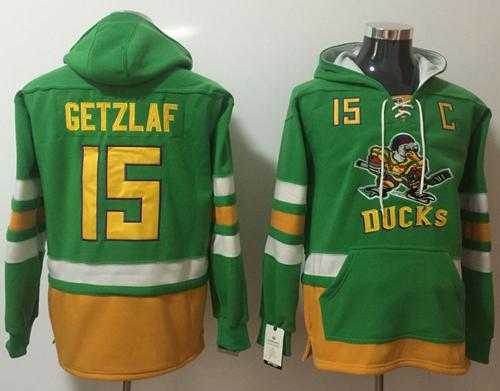 Anaheim Ducks #15 Ryan Getzlaf Green Name & Number Pullover NHL Hoodie