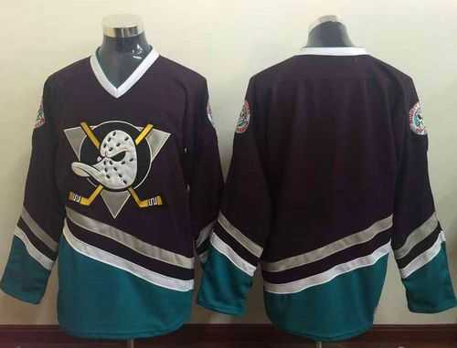 Anaheim Ducks Blank Purple Turquoise CCM Throwback Stitched NHL