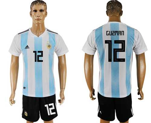 Argentina #12 Guzman Home Soccer Country Jersey