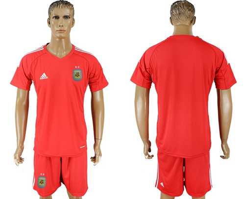Argentina Blank Red Goalkeeper Soccer Country Jersey