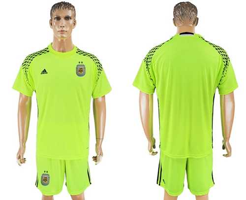 Argentina Blank Shiny Green Goalkeeper Soccer Country Jersey