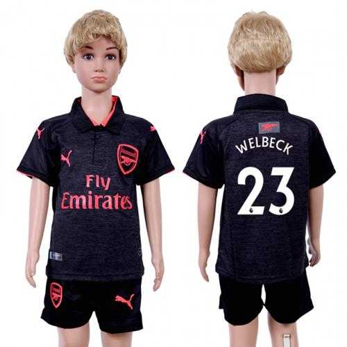 Arsenal #23 Welbeck Sec Away Kid Soccer Club Jersey