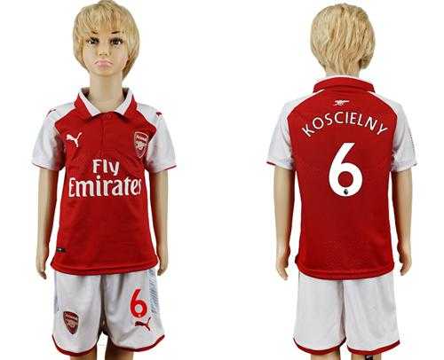 Arsenal #6 Koscielny Home Kid Soccer Club Jersey
