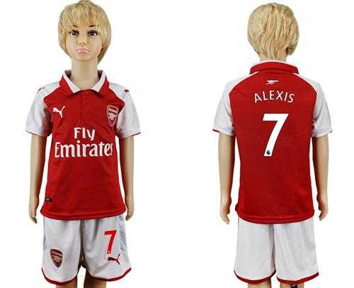 Arsenal #7 Alexis Home Kid Soccer Club Jersey