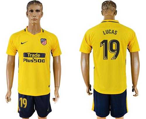 Atletico Madrid #19 Lucas Away Soccer Club Jersey