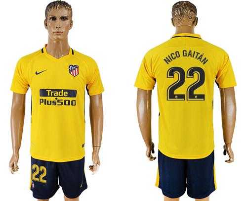 Atletico Madrid #22 Nico Gaitan Away Soccer Club Jersey