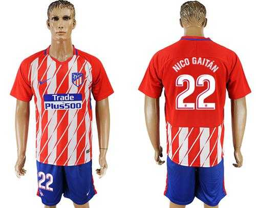 Atletico Madrid #22 Nico Gaitan Home Soccer Club Jersey