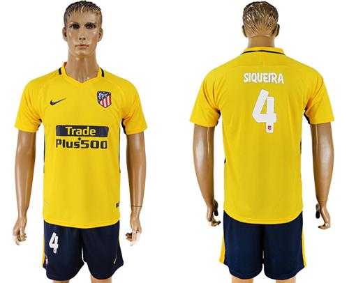Atletico Madrid #4 Siqueira Away Soccer Club Jersey