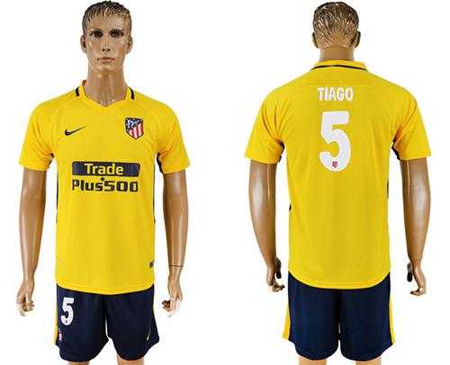 Atletico Madrid #5 Tiago Away Soccer Club Jersey