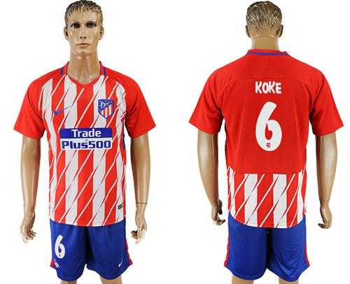 Atletico Madrid #6 Koke Home Soccer Club Jersey
